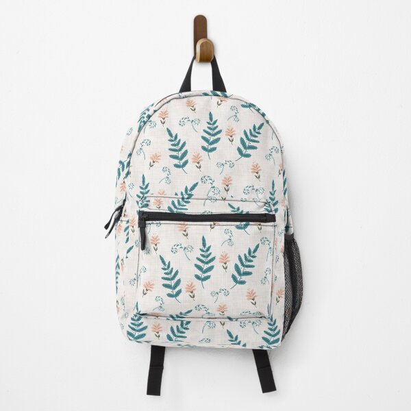 Item preview, Flowers and Ferns Pattern in White with Brown Texture designed and sold by designsbyklm.