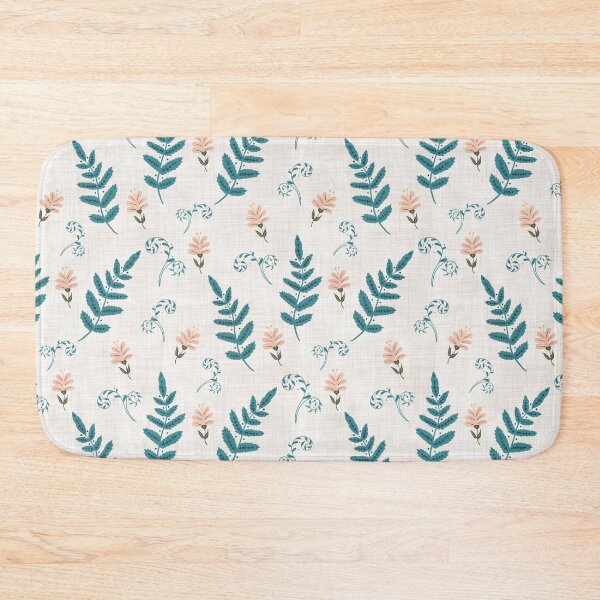Item preview, Flowers and Ferns Pattern in White with Brown Texture designed and sold by designsbyklm.