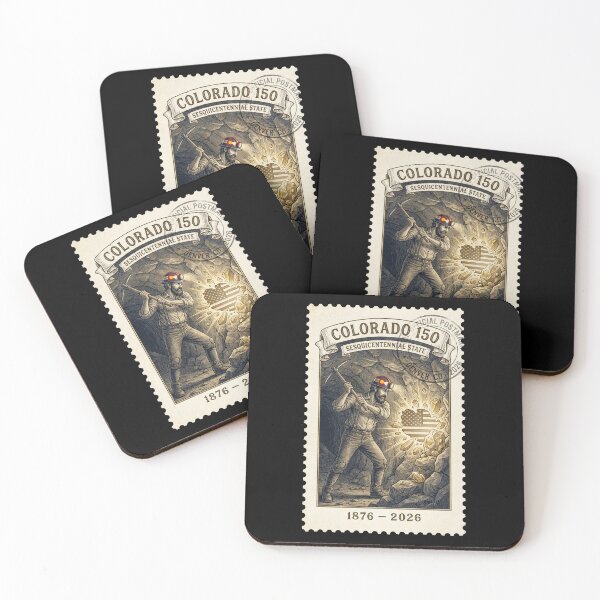 Item preview, Colorado Gold Miner 150th Anniversary - Vintage History Stamp designed and sold by G350.