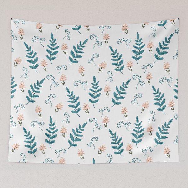 Item preview, Flowers and Ferns Pattern in White designed and sold by designsbyklm.