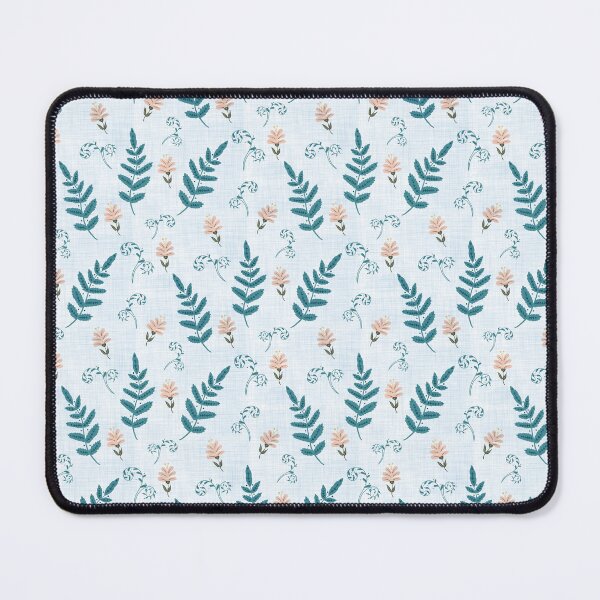 Item preview, Flowers and Ferns Pattern in White with Blue Texture designed and sold by designsbyklm.
