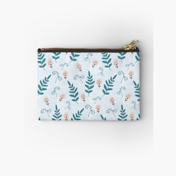 Item preview, Flowers and Ferns Pattern in White with Blue Texture designed and sold by designsbyklm.