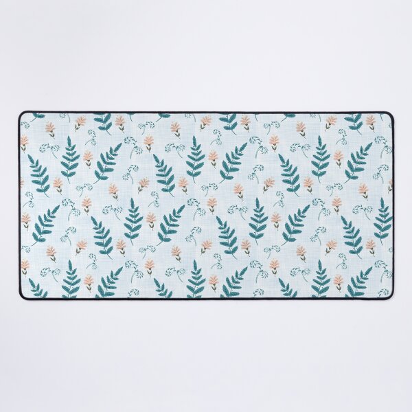 Item preview, Flowers and Ferns Pattern in White with Blue Texture designed and sold by designsbyklm.