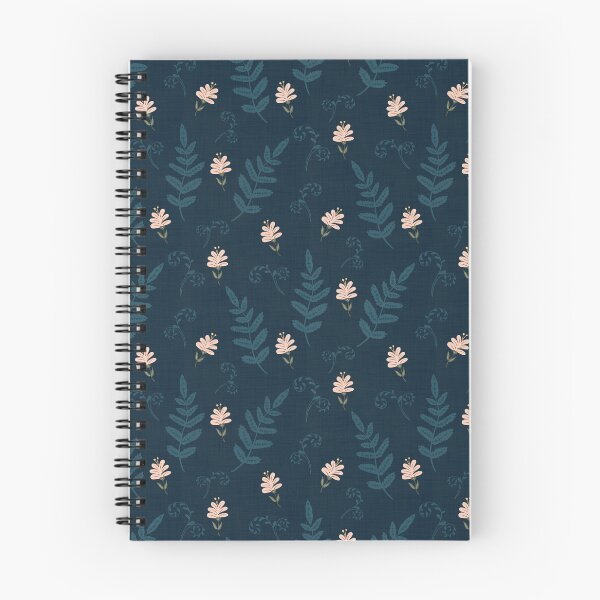 Item preview, Flowers and Ferns Pattern in Navy designed and sold by designsbyklm.