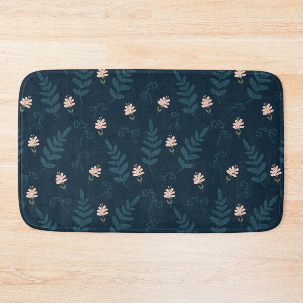 Item preview, Flowers and Ferns Pattern in Navy designed and sold by designsbyklm.