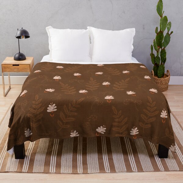 Item preview, Flowers and Ferns Pattern in Brown designed and sold by designsbyklm.
