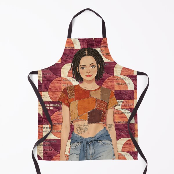 Item preview, Boho Patchwork Girl – Vintage Aesthetic Tattoos and Poetry Art designed and sold by Hen-C-Art.