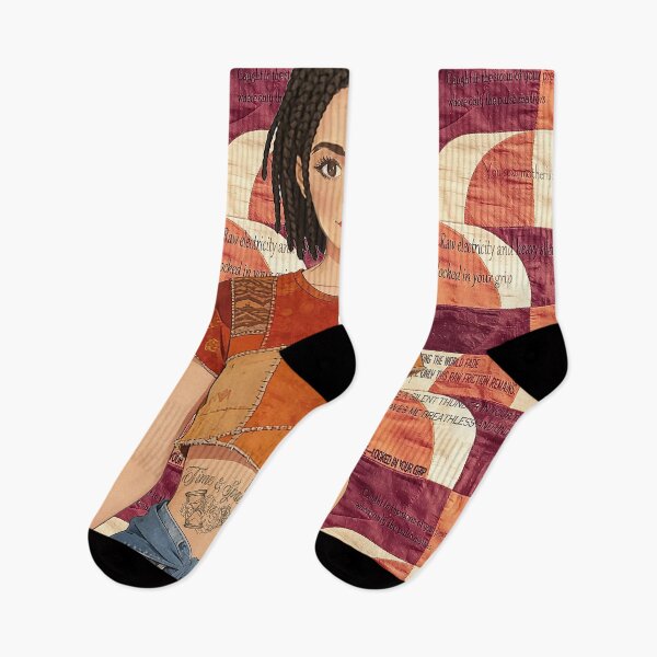 Item preview, Boho Patchwork Girl – Vintage Aesthetic Tattoos and Poetry Art designed and sold by Hen-C-Art.