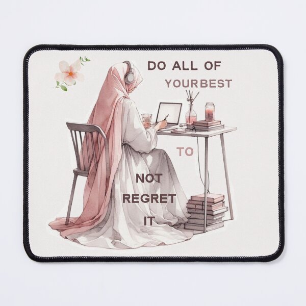 Item preview, Muslim girl working with inspiration quote<3 designed and sold by HellenicBloom.