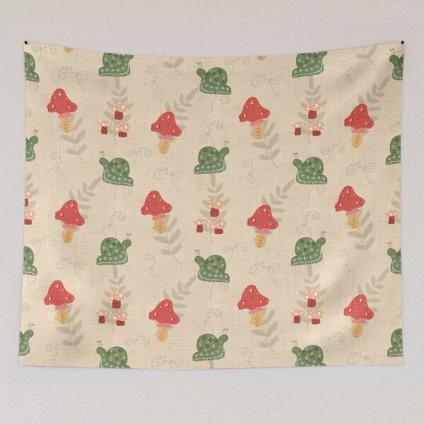 Item preview, Snails and Mushrooms Pattern in Yellow designed and sold by designsbyklm.