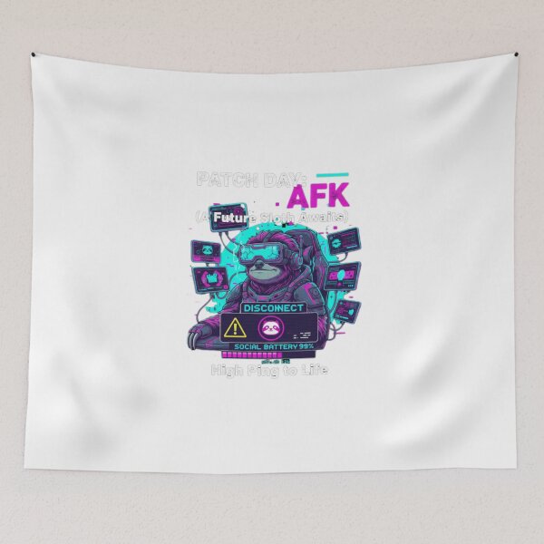 Item preview, AFK Sloth Gamer Glitch Aesthetic Patch Day High Ping designed and sold by Mental Tab Closed.