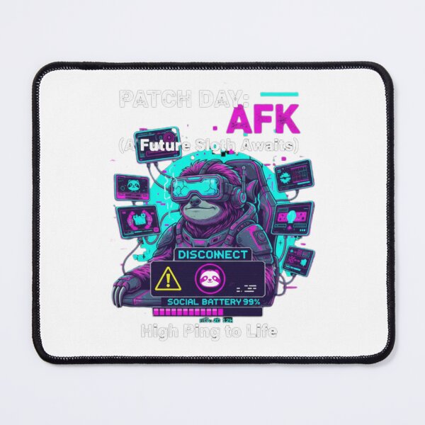 Item preview, AFK Sloth Gamer Glitch Aesthetic Patch Day High Ping designed and sold by Mental Tab Closed.
