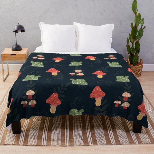Item preview, Snails and Mushrooms Pattern in Navy designed and sold by designsbyklm.