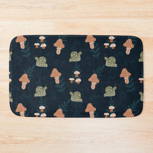 Item preview, Snails and Mushrooms Pattern in Navy in Muted Tones designed and sold by designsbyklm.