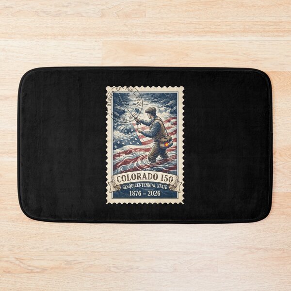 Item preview, Colorado Fly Fishing 150th Anniversary - Vintage Angler Stamp designed and sold by G350.