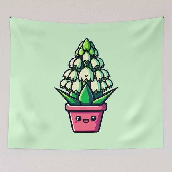 Item preview, Kawaii Blooming Yucca Plant - Cute Flower Pot Design designed and sold by GREENZ0NE.