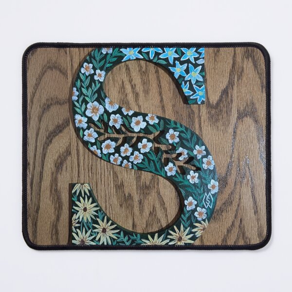 Item preview, S letter with flowers designed and sold by Matt Starr Fine Art .