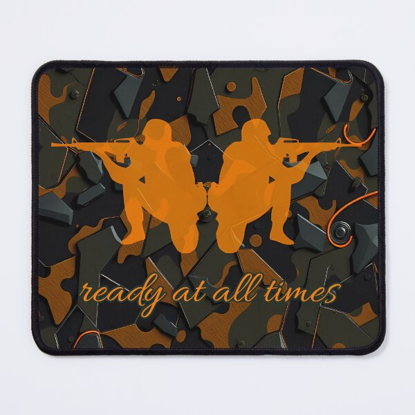 Item preview, Ready At All Times – Futuristic Orange & Army Green Camouflage Design Gamer Streetwear Tee designed and sold by PING_999.