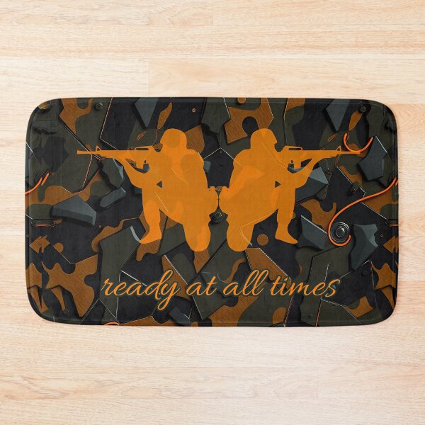 Item preview, Ready At All Times – Futuristic Orange & Army Green Camouflage Design Gamer Streetwear Tee designed and sold by PING_999.