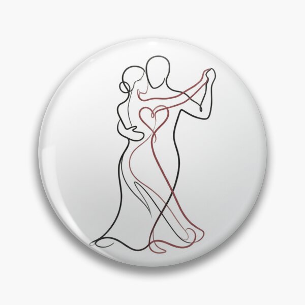 Item preview, Romantic Dancing Couple Line Art - Minimalist Love Embrace Heart Design designed and sold by ZoomTaDesign.