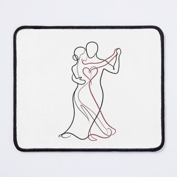 Item preview, Romantic Dancing Couple Line Art - Minimalist Love Embrace Heart Design designed and sold by ZoomTaDesign.