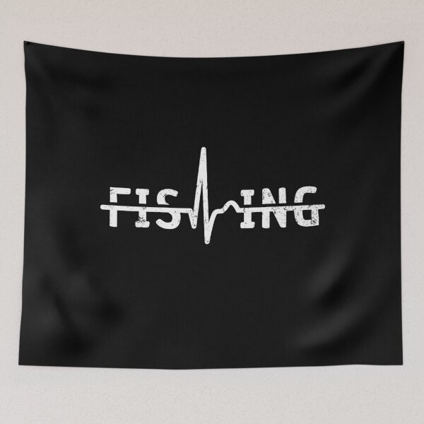 Item preview, Angler heart curve - pulse with ECG - fishing designed and sold by Halfstone.