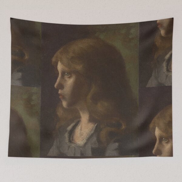 Item preview, Girl’s Head Turned Left by Gustav Klimt: Vintage Portrait Fine Art Print designed and sold by artofuniverse.