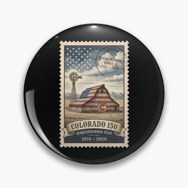 Item preview, Patriotic Colorado Barn 150th Anniversary - Vintage Farm Stamp designed and sold by G350.