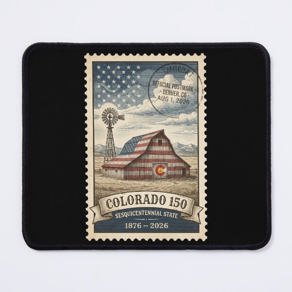 Item preview, Patriotic Colorado Barn 150th Anniversary - Vintage Farm Stamp designed and sold by G350.