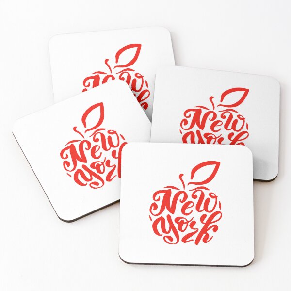 Item preview, New York Hand Drawn Red Apple Calligram designed and sold by shpolka.