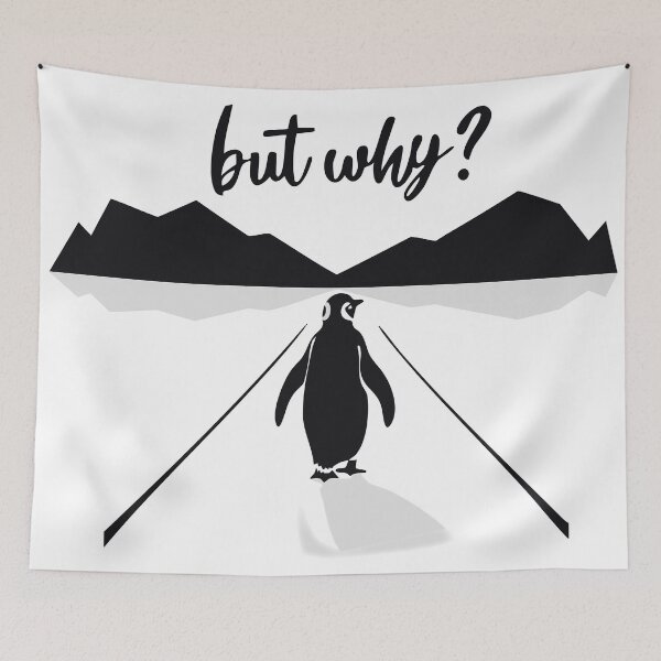 Item preview, But Why? – Minimalist Penguin Illustration designed and sold by BrightNook.