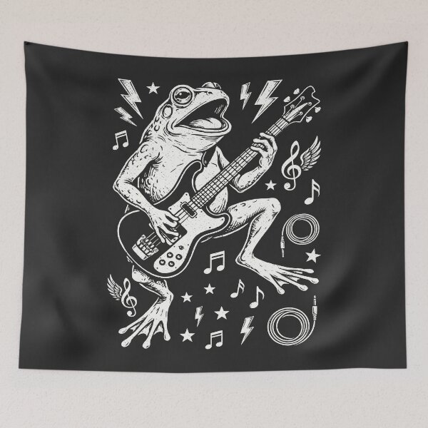 Item preview, Rockstar Frog Playing Guitar Vintage Toad Music designed and sold by Y-Vibes.