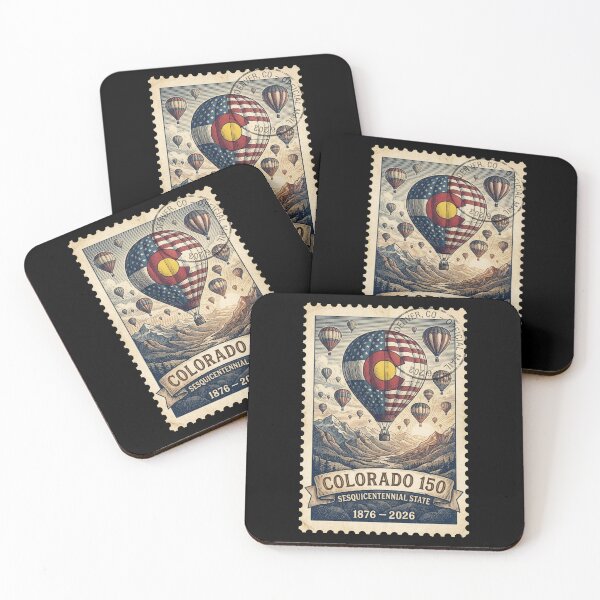 Item preview, Colorado Hot Air Balloon 150th - Vintage Sky Stamp designed and sold by G350.