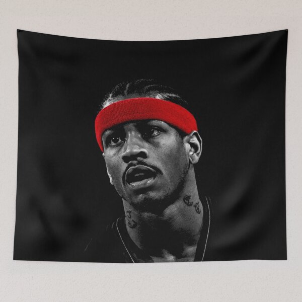 Item preview, Allen Iverson Game Face – Red Headband Era Grit in Monochrome Drama designed and sold by TheArtOfCar.