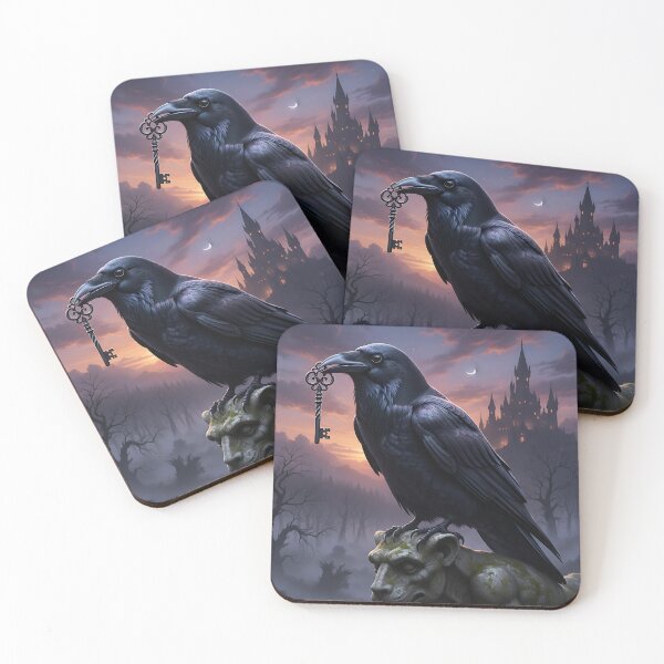 Item preview, Gothic Raven Sentinel Guarding the Secret Key designed and sold by Silent Watch Threads..