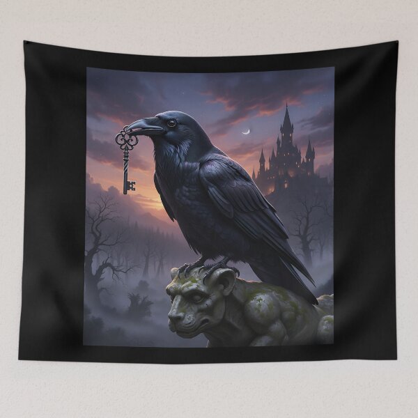 Item preview, Gothic Raven Sentinel Guarding the Secret Key designed and sold by Silent Watch Threads..