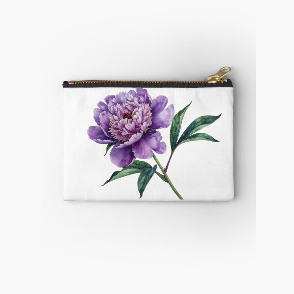 Aperçu de l'œuvre Illustration botanique de pivoine violette créée et vendue par Rutvain.