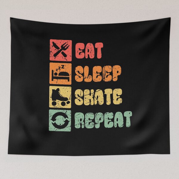 Item preview, Eat Sleep Skate Repeat - Roller Skater Vintage Retro designed and sold by Halfstone.