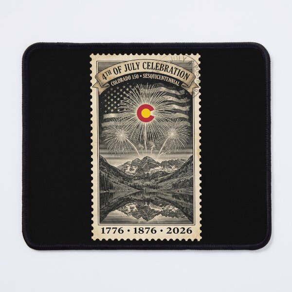 Item preview, Colorado 4th of July 2026 - Fireworks & Maroon Bells Stamp designed and sold by G350.