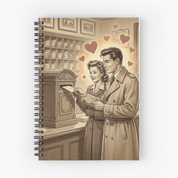 Item preview, Vintage 1950s Valentine Couple Mailing Love Letter Illustration designed and sold by 1950s ⭐⭐⭐⭐⭐.