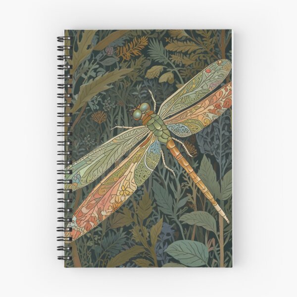 Item preview, Vintage dragonfly with Summer botanicals designed and sold by hollycooper.