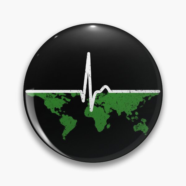 Item preview, Heart Curve - Pulse Earth ECG Environment Continents Climate designed and sold by Halfstone.