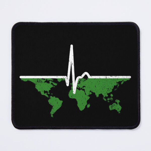Item preview, Heart Curve - Pulse Earth ECG Environment Continents Climate designed and sold by Halfstone.