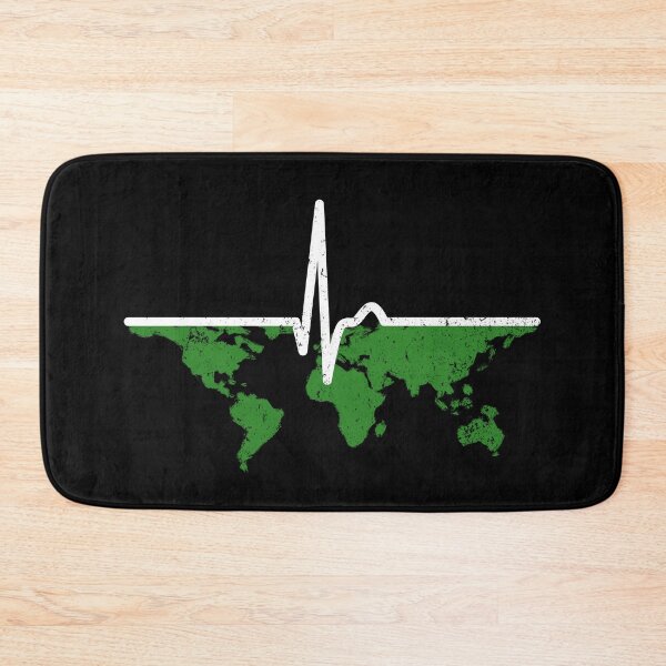 Item preview, Heart Curve - Pulse Earth ECG Environment Continents Climate designed and sold by Halfstone.