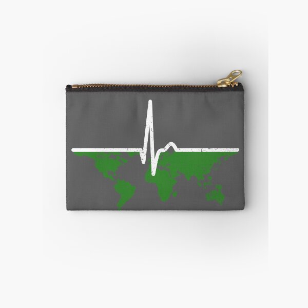 Item preview, Heart Curve - Pulse Earth ECG Environment Continents Climate designed and sold by Halfstone.