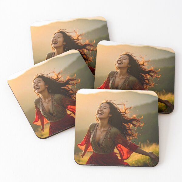 Item preview, Feminine art of freedom – Aesthetic illustration of golden light designed and sold by Schoenenwald - Illustrations Uniques et Originales.