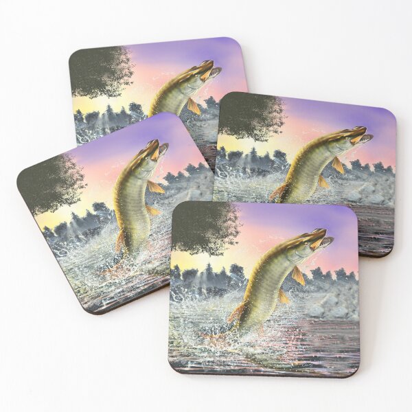 Item preview,  Jumping Muskie at Sunrise – Dramatic Muskellunge Fishing Wall Art designed and sold by Color4Nature.