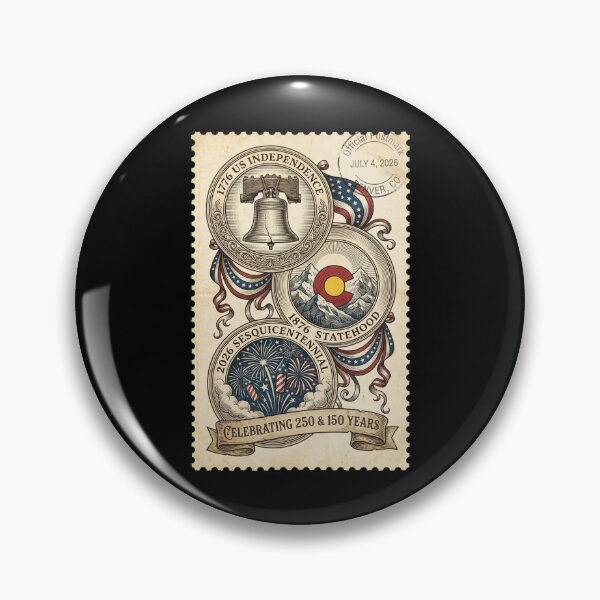 Item preview, Colorado & USA 2026 Celebration - Double Anniversary Stamp designed and sold by G350.