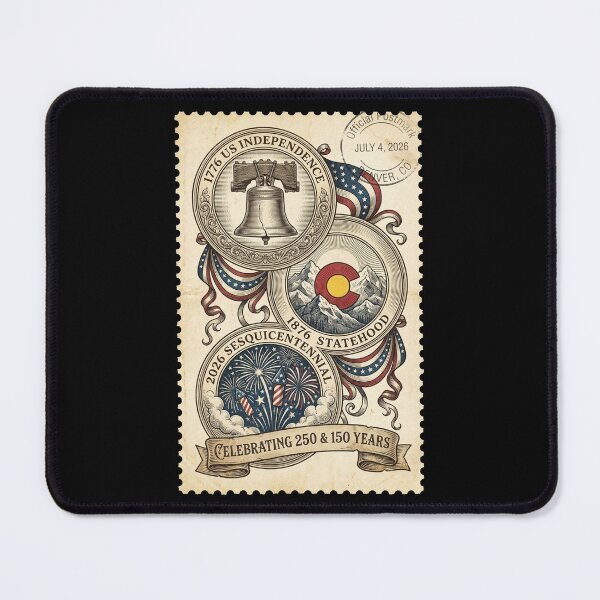 Item preview, Colorado & USA 2026 Celebration - Double Anniversary Stamp designed and sold by G350.