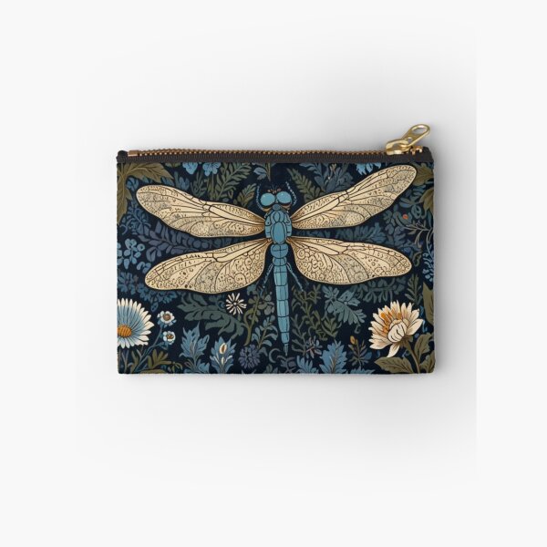 Item preview, Vintage blue white floral dragonfly pattern design designed and sold by hollycooper.
